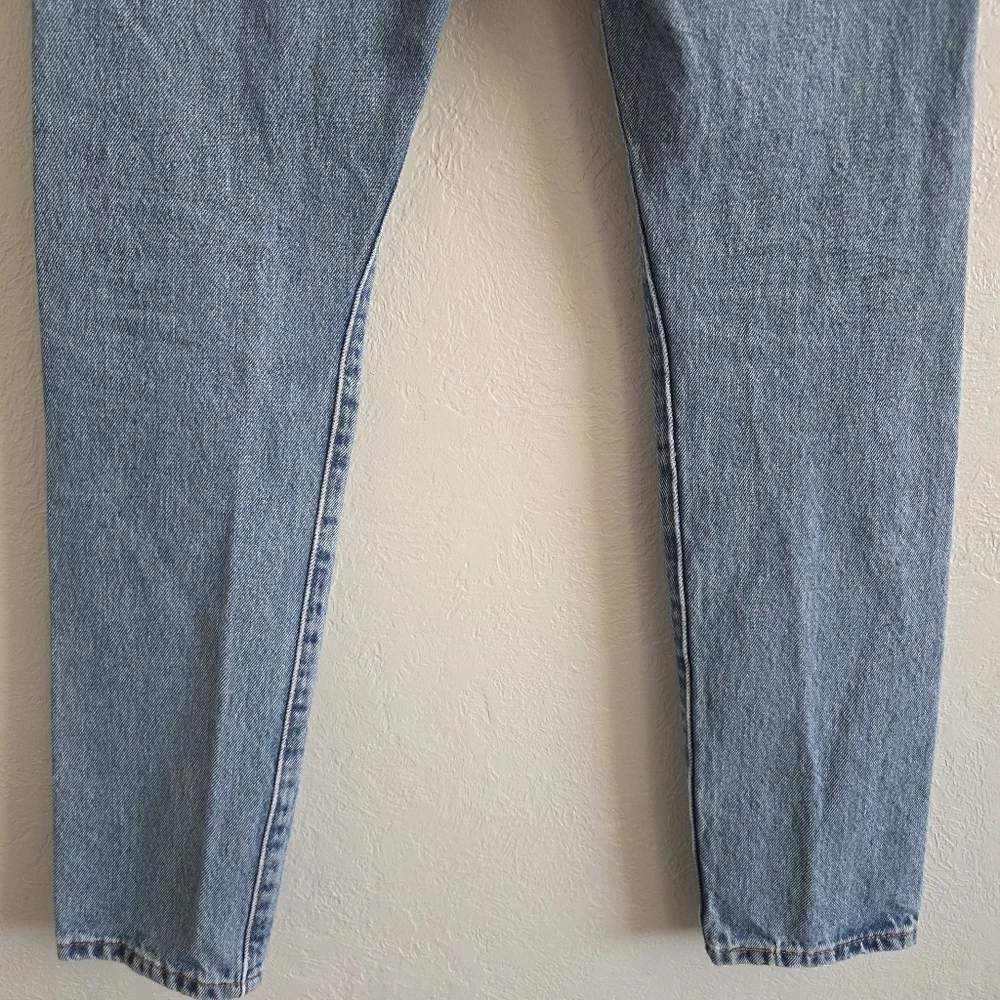 Levis Womens 501 Skinny Tapered Button Fly Distressed Blue Denim Jeans Sz 27x30 - Picture 6 of 11